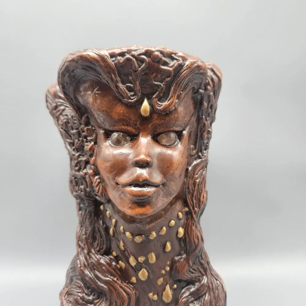Vtg ‘79 Jason Christoble Matchless Grove Candle Holder Clay Sculpture Warlock